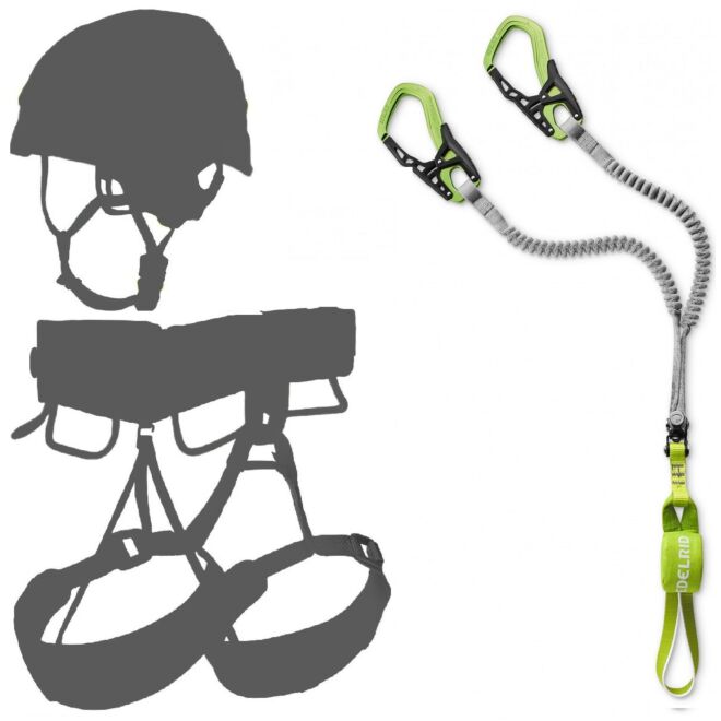 Oliunìd Deal Kit Edelrid Cable Comfort VI set Ferrata + ヘルメット e ハーネス via ferrata kit